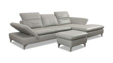 Willi Schillig Ecksofa 15266 TAOO Variante in Dick-Leder Z73 grey mit Hocker