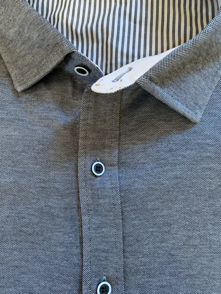 Raffi masculino manga longa botão cinza XXL 56 - Imagem 3 de 4