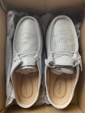 Clarks Torhill Mules Clogs Silber metallic Plateausandale Gr.38 NEU