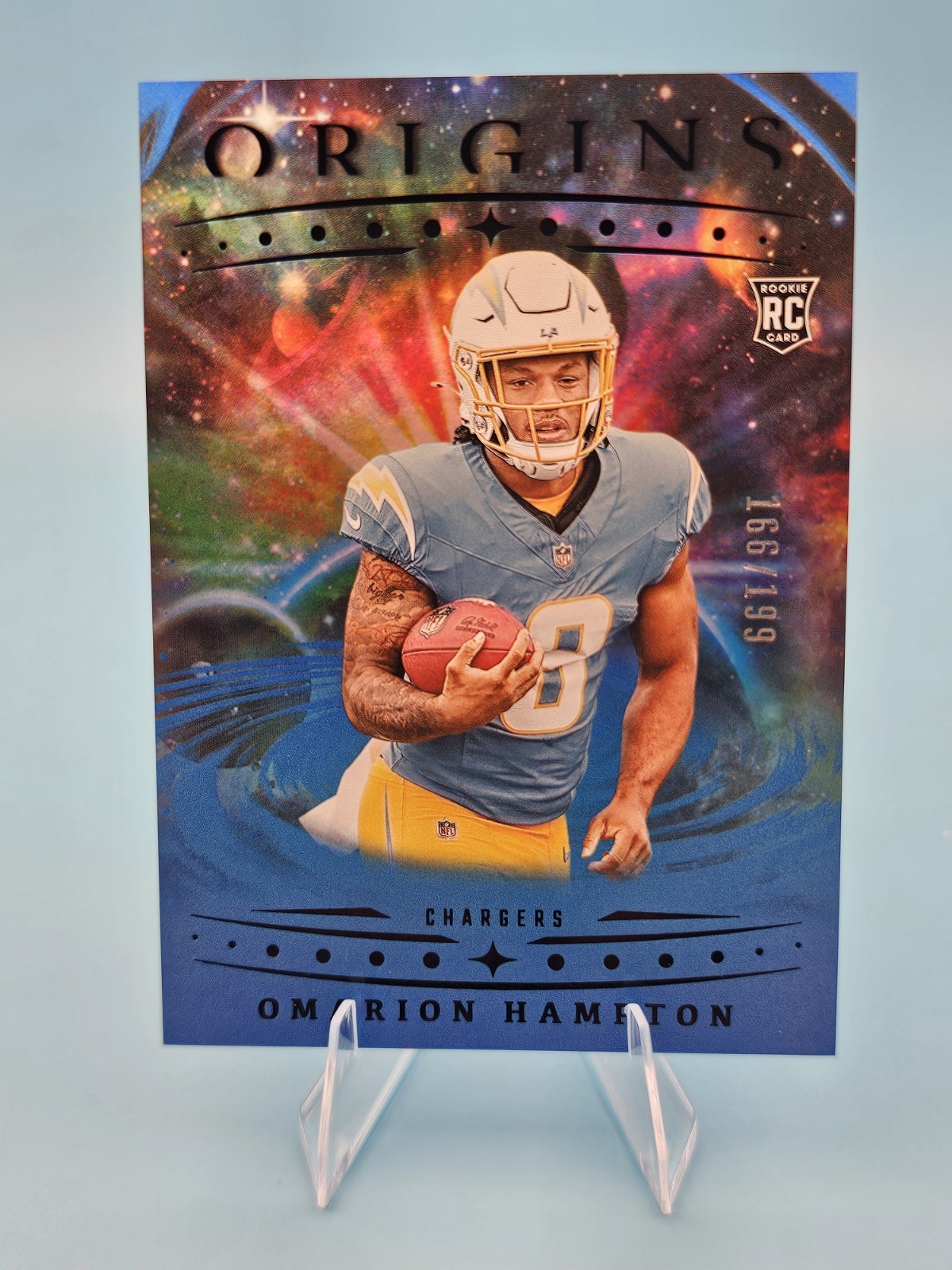 2025 Panini Origins Rookies Omarion Hampton #134 Blue /199 (RC)