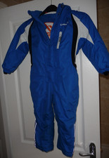 Boys Blue, Black & White Campri Warm Hooded All In One Snowsuit Age 3-4 Years