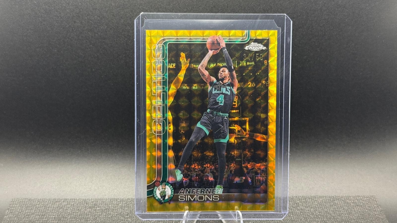 2025-26 Topps Chrome Update #76 Anfernee Simons Gold Geometric Refractor #/50