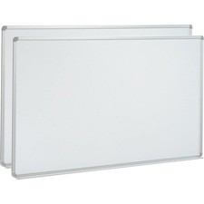 Global Industrial Porcelain Dry Erase Whiteboard 72 x 48 Aluminum Pack of 2