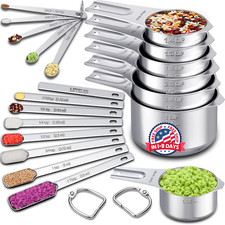 Juego de 20 tazas y cucharas medidoras para cocinar y hornear