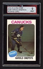 1975-76 OPC #396 HAROLD SNEPSTS ROOKIE CARD KSA 9 MINT