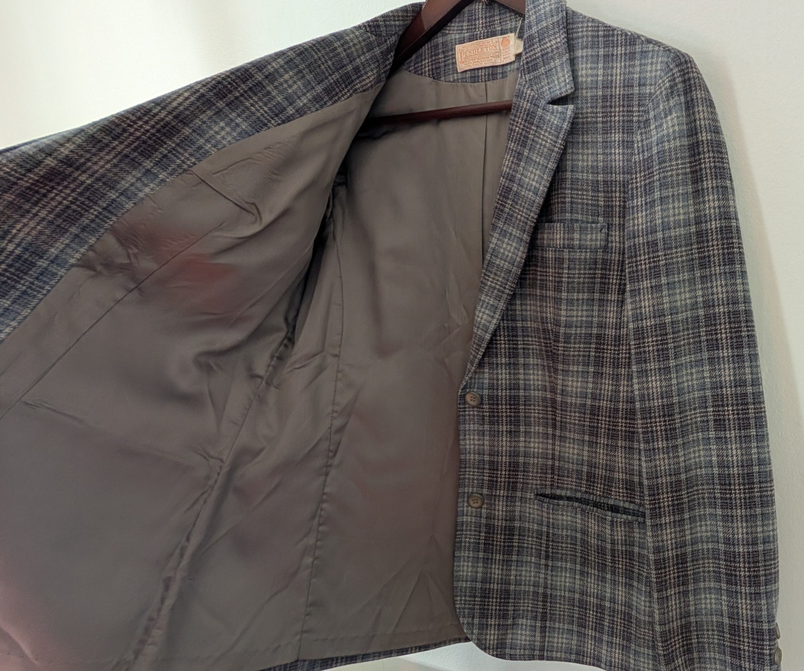 Pendleton 100% Virgin Wool Blazer Blue, Grey, Pur… - image 4