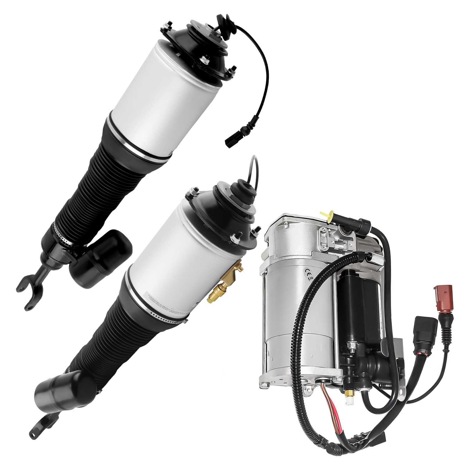 2PCS Front Air Struts Spring Suspension W/ Compressor pump For Bentley 3D0616040