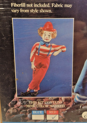 Vintage Fibre Craft  My Mime  RED Clown Doll Kit NEW NOS Factory Sealed No.1455