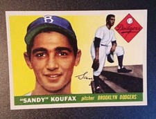 1995 Topps Sandy Koufax 1955 Rookie Card Reprint #123. rookie card picture