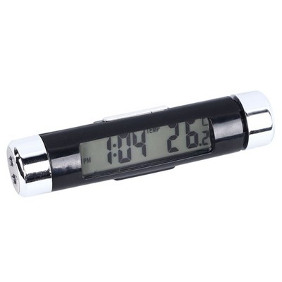 Car Air Vent Clock 2 In 1 Multifunctional Clip On Digital Thermometer Clock With