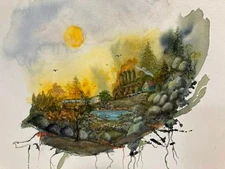 Woodland Series #6 is a  10x10" Original Signed Watercolor on 100% Cotton Paper