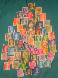 Lot of 55-Used Definitive Stamps from Great Britain-Nice Variety-26GB-D01