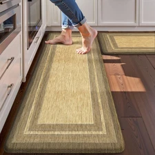 Anti Fatigue Kitchen Mats for Floor, Farmhouse Kitchen Rugs Sets of 2, Cushio...