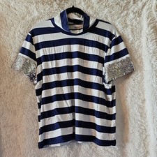 Maeve for Anthro Women s XL Blue/White Stripe...