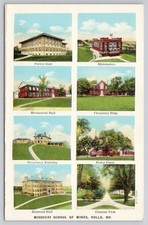 Missouri School of Mines Rolla MO Multi-View Linen Postcard 1946 Curteich