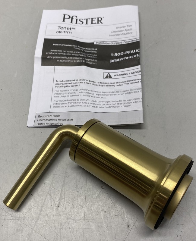 Pfister Tenet Diverter Valve Trim Brushed Gold 016-TNT1BG