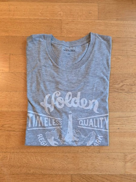 T-shirt Holden Taglia XL Grigio Stampa Montagna Faro Casual