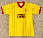 Retro Score Draw Liverpool F.C. 1982/83 Season Away Kit Shirt Mens Size M.