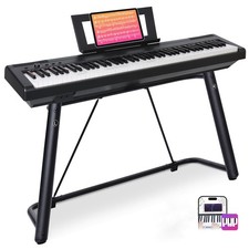 AODSK Digital Piano 88 Key Weighted S-200 with U Stand, black
