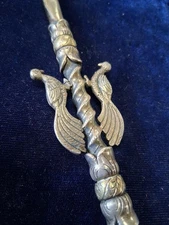 Antique 14K Gold & .800 Sterling Silver Tea Drinking Straw Mamboreta Argentina