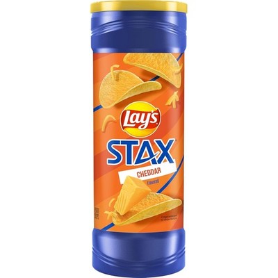 Lay s Stax Potato Crisps Chips, Cheddar, Gluten Free, 5.5 Oz Canister