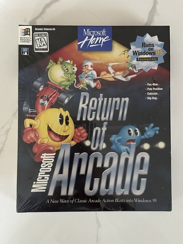 MS Home Return Of Microsoft Arcade game for Win95 3.5in Diskettes Big Box SEALED