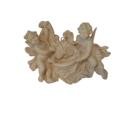 A. Santini cherub wall plaque holy water font