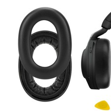 Geekria Protein Leather Ear Pads for Jabra Evolve2 85 Headphones Black
