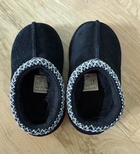 Ugg Kids' Tasman II Black Embroidered Comfort Slipper Size Toddler 7