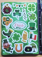 St Patrick's Day Sticker Single Sheet 5 7" . Vinyl/ Waterproof.