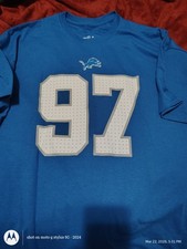 Detroit Lions Aidan Hutchinson #97 T-Shirt Blue Mens 2XL NFL Football Fan Gear