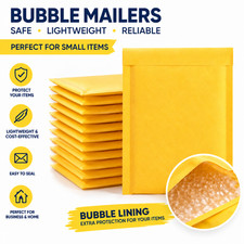 Gold Kraft Bubble Mailers Self-Seal Padded Envelopes 000 0 2 5 Shipping Bags
