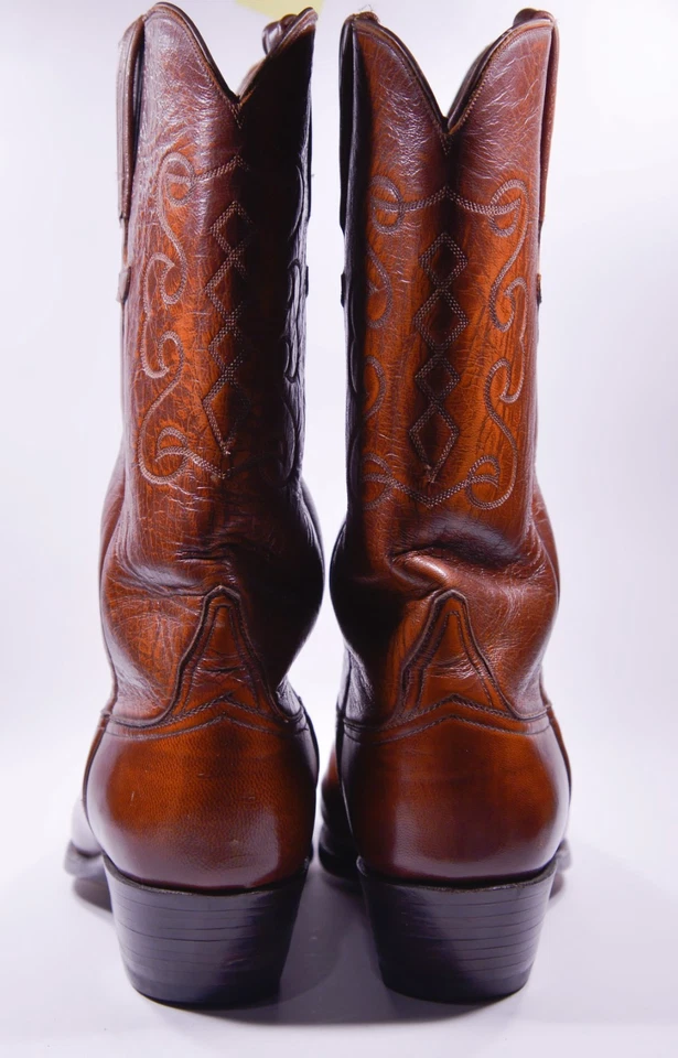 LUCCHESE BOOTS LEATHER BROWN MEN'SIZE- BOTTES LUCCHESE CUIR MARRON HOMME - Photo 4/4