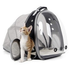 Back Expandable Cat Backpack Carrier, Fit up to 12 lbs, Space Capsule Bubble ...