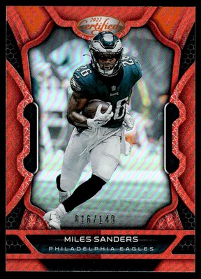 2022 Panini Certified Mirror Orange Miles Sanders 016/149 Philadelphia Eagles
