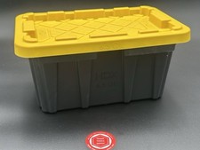 HDX 6.5-Qt Tough Storage Tote in Black with Yellow Lid