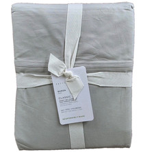Pottery Barn 400 TC ORGANIC PERCALE Sheet Set Queen Gray Mist NWT
