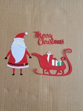 Merry Christmas Santa Claus Sleigh With Gifts Cardstock Die Cut Scrapbook