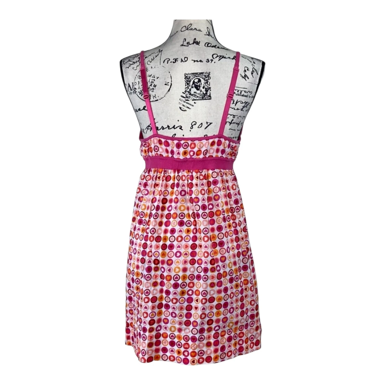 UNDERCOVER Abito raro vintage 07 Victoria's Secret ipex rosa a pois babydoll aderente svasato nuovo senza etichette S