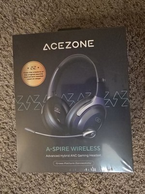 Acezone A-Spire Wireless Gaming Headset Noise Cancellation Flip-to-Mute Mic Blu 