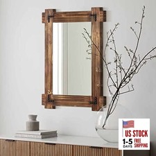 Mirror for Bathroom, Decorative Framed Farmhouse 30"L x 20"W Rustic Wood