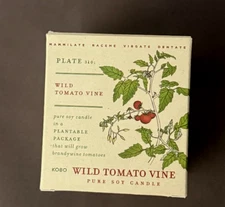 Kobo Pure Soy Candle Plantable Package Can Grows Brandywine Tomatoes NIB