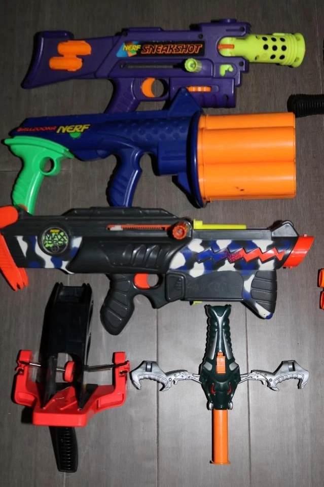 VINTAGE 90s NERF GUN LOT SHARPSHOOTER II BALLZOOKA SAWTOOTH SNEAKSHOT 1994 RARE - Image 3 of 4