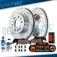 Front Drilled Rotors Brake Pads for Silverado Sierra 1500 w/Heavy Duty Hand Soap