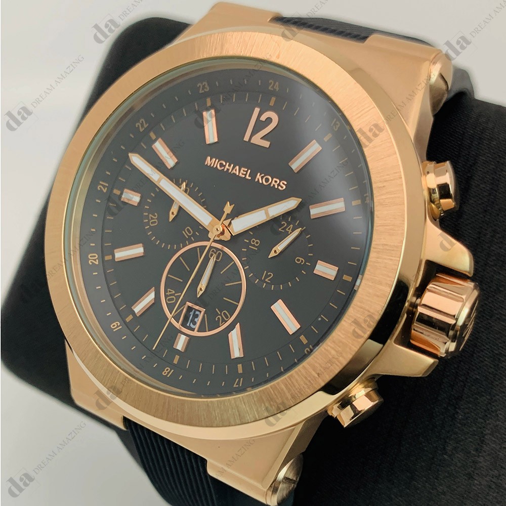 Michael Kors MK8184 Men's Classic Watch - Black/Rose Gold for sale