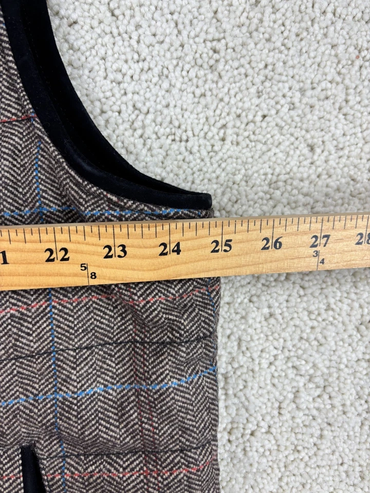 Robert Graham Vest Mens 2XL Brown Black Wool Suede Leather Jacket Coat The Shaw - Image 2 of 4