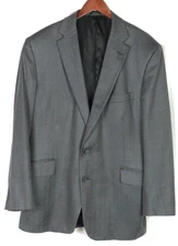 HOLLAND & SHERRY 2 Button Gray Herringbone 100% Wool Blazer Men's 42R
