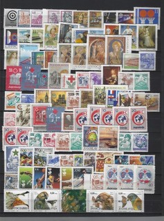 Jugoslawien 100 verschiedene postfrische Marken 4 Blöcke und 1 MH aus 1987 199