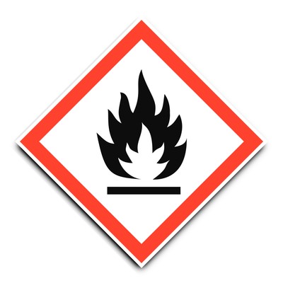 Entzündlich, Gefahrensymbol: UN/GHS-Gefahrenpiktogramm