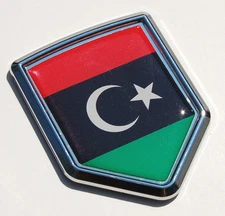 Libya Flag Libyan Decal Car Chrome Emblem Sticker